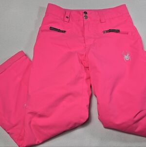 Spyder Neon Pink Girls Adjustable Ski Pants